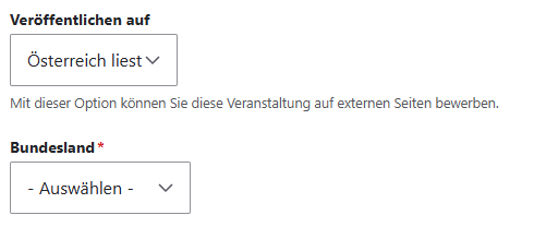 Screenshot: Feld Bundesland